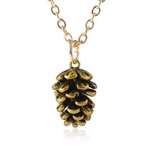 Gold Pinecone Pendant Necklace